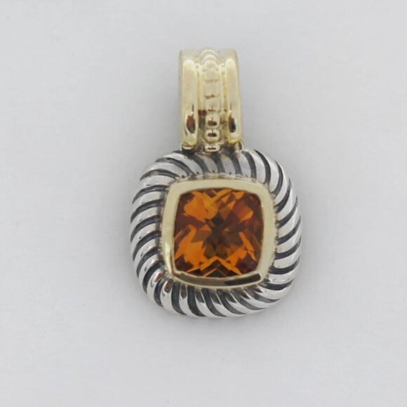 Silver necklace wirth David Yurman Petit Albinion Pendant Citrine Stone - Picture 4 of 7